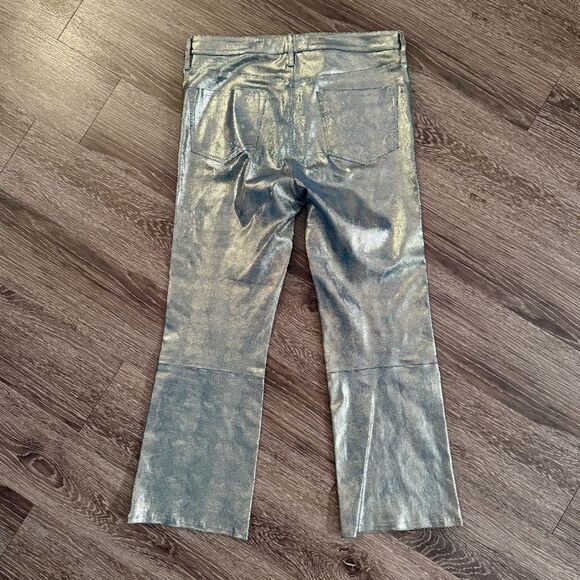 J Brand Selena Metallic Foiled Leather Crop Boot Jean - Picture 9 of 10
